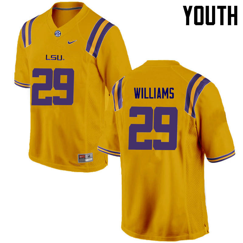 Youth LSU Tigers #29 Andraez Williams College Football Jerseys Game-Gold